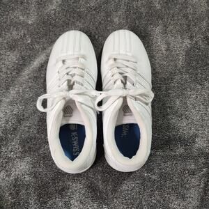 Classic white on white KSwiss sneakers shoes pre-owned Mens size 5.5 b8